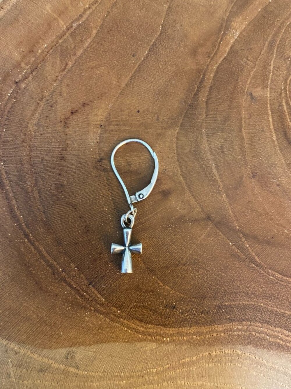 SINGLE Retired James Avery St. Teresa Cross Dangle Earring, Sterling Silver